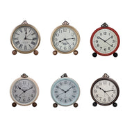 Retro Iron Alarm Clock Simple Desktop Quartz Clock, Style: Light Blue