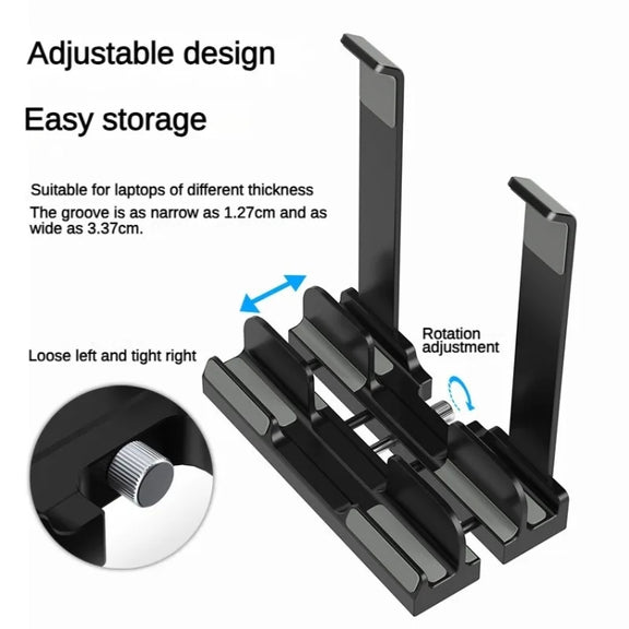 Dual-Purpose Laptop Vertical Stand Storage Rack Desktop Heightening Cooling Base(White)