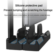Dual-Purpose Laptop Vertical Stand Storage Rack Desktop Heightening Cooling Base(White)