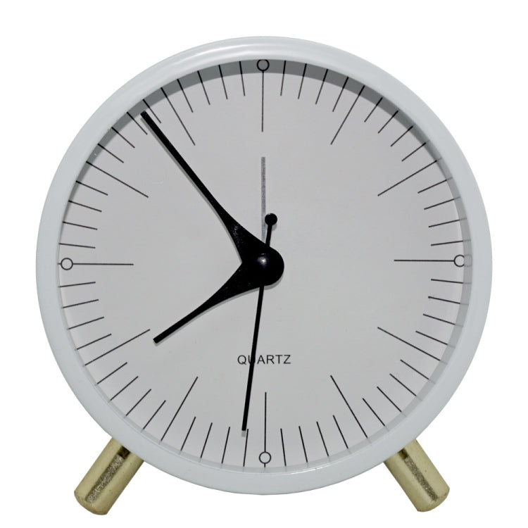 Metal Quartz Alarm Clock Simple Silent Desktop Round Pointer Living Room Clock(White) - Novelty Clock by PMc TechLife | Online Shopping South Africa | PMc TechLife | Buy Now Pay Later Mobicred