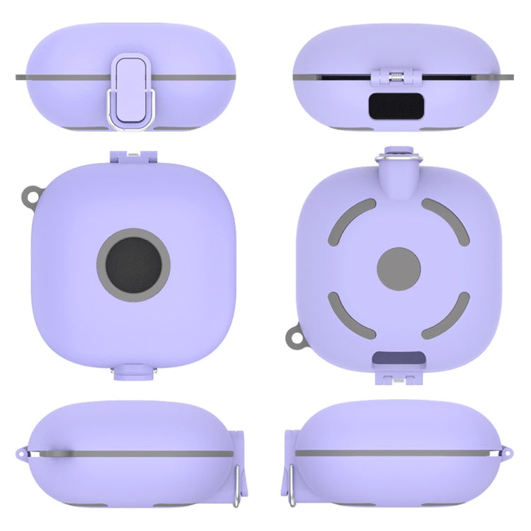 For Beats Fit Pro Switch Type Anti-fall Earphone Protective Case with Buckle Lanyard(Purple) - Other Case by PMC Jewellery | Online Shopping South Africa | PMC Jewellery | Buy Now Pay Later Mobicred