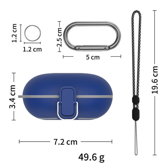 For Beats Fit Pro Switch Type Anti-fall Earphone Protective Case with Buckle Lanyard(Purple)