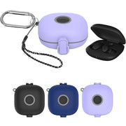 For Beats Fit Pro Switch Type Anti-fall Earphone Protective Case with Buckle Lanyard(Purple)