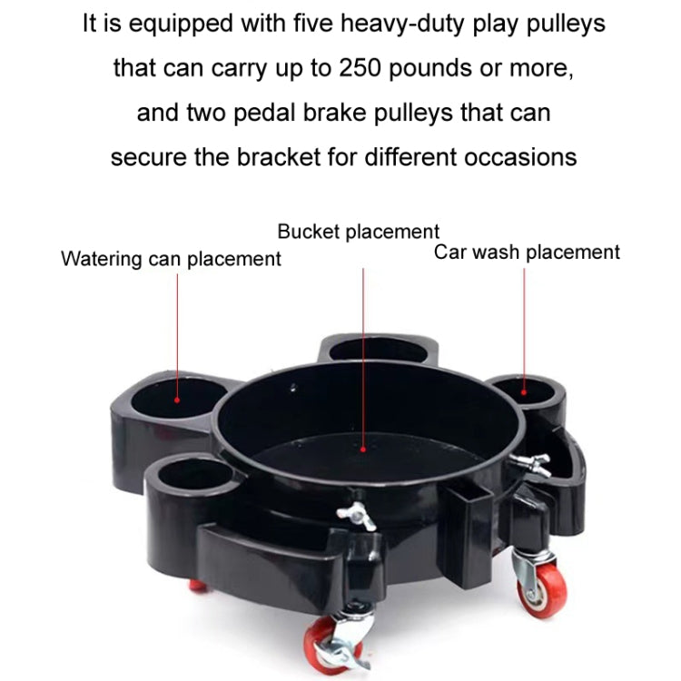 Multifunctional Cleaning Bucket Pulley Base Car Wash Mobile Stool(Black) - Car washing supplies by PMC TechLife | Online Shopping South Africa | PMC TechLife | Buy Now Pay Later Mobicred