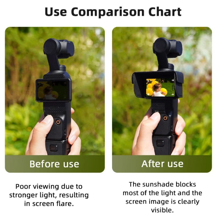 For DJI Osmo Pocket 3 BRDRC Sunshade Hood Light Weight Screen Shade(Black) - Other Accessories by BRDRC | Online Shopping South Africa | PMC TechLife | Buy Now Pay Later Mobicred