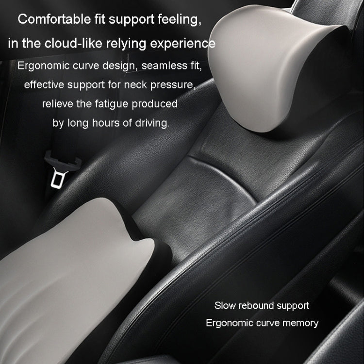 Car Memory Foam Neck Pillow Car Neck Rest Silk Pillow Car Seat Cervical Cushion, Style: Headrest Coffee