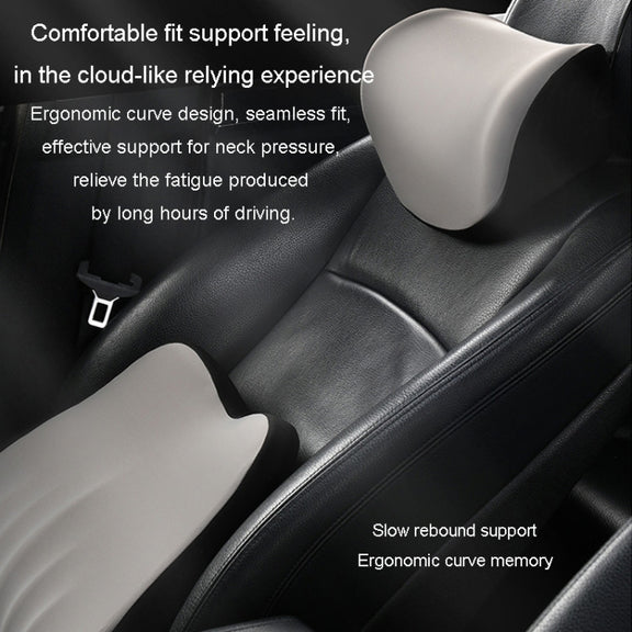 Car Memory Foam Neck Pillow Car Neck Rest Silk Pillow Car Seat Cervical Cushion, Style: Headrest Gray