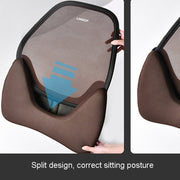 LINXICP 3 In 1 Car Seat Lumbar Cushion Summer Special Memory Foam Breathable Car Back Pad(Coffee)