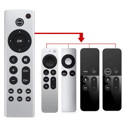 For Apple TV Remote Control 4K / HD A2169 A1842 A1625 Without Voice(Silver) - free shipping - PMC Jewellery - Order now!
