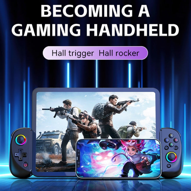 D8 Mobile Phone Stretch Band Light Gamepad Dual Hall Wireless Bluetooth Somatic Vibration Grip for PC / Android / IOS / Tablet / PS3 / PS4 / Switch, Color: Green Blue
