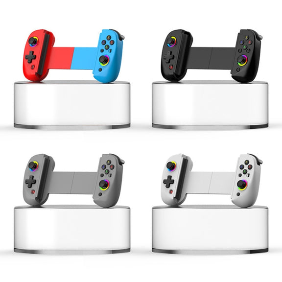 D8 Mobile Phone Stretch Band Light Gamepad Dual Hall Wireless Bluetooth Somatic Vibration Grip for PC / Android / IOS / Tablet / PS3 / PS4 / Switch, Color: White+Receiver