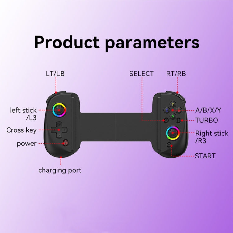 D8 Mobile Phone Stretch Band Light Gamepad Dual Hall Wireless Bluetooth Somatic Vibration Grip for PC / Android / IOS / Tablet / PS3 / PS4 / Switch, Color: Green Blue