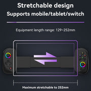 D8 Mobile Phone Stretch Band Light Gamepad Dual Hall Wireless Bluetooth Somatic Vibration Grip for PC / Android / IOS / Tablet / PS3 / PS4 / Switch, Color: Green Blue