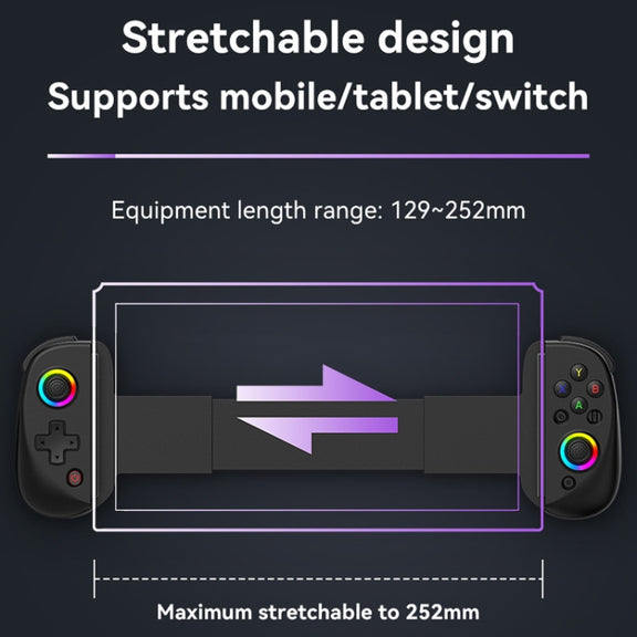 D8 Mobile Phone Stretch Band Light Gamepad Dual Hall Wireless Bluetooth Somatic Vibration Grip for PC / Android / IOS / Tablet / PS3 / PS4 / Switch, Color: White