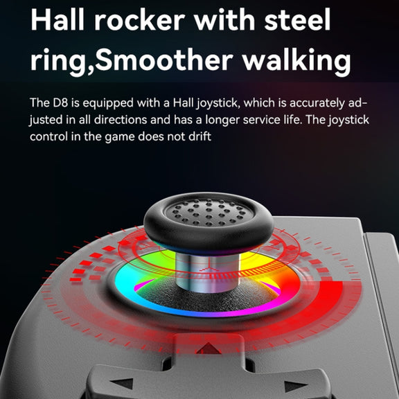 D8 Mobile Phone Stretch Band Light Gamepad Dual Hall Wireless Bluetooth Somatic Vibration Grip for PC / Android / IOS / Tablet / PS3 / PS4 / Switch, Color: White+Receiver