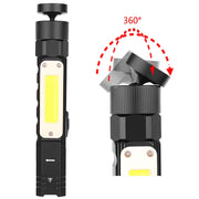 XPG+COB Red White Light USB Rechargeable Folding Strong Light Flashlight, Style: 3189A Large