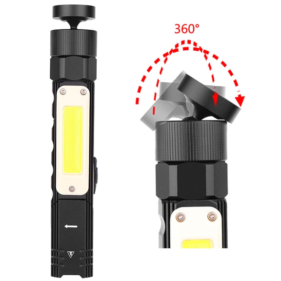 XPG+COB Red White Light USB Rechargeable Folding Strong Light Flashlight, Style: 3189A Large