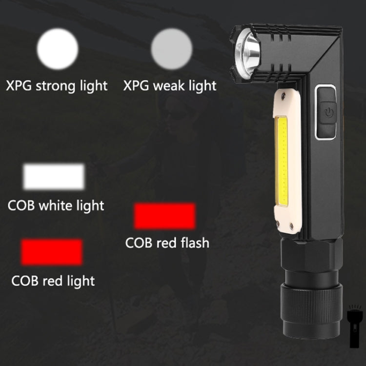 XPG+COB Red White Light USB Rechargeable Folding Strong Light Flashlight, Style: 3189B Small With Headlight Belt - Headlamp by PMc TechLife | Online Shopping South Africa | PMc TechLife | Buy Now Pay Later Mobicred