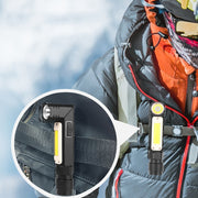 XPG+COB Red White Light USB Rechargeable Folding Strong Light Flashlight, Style: 3189B Small With Headlight Belt