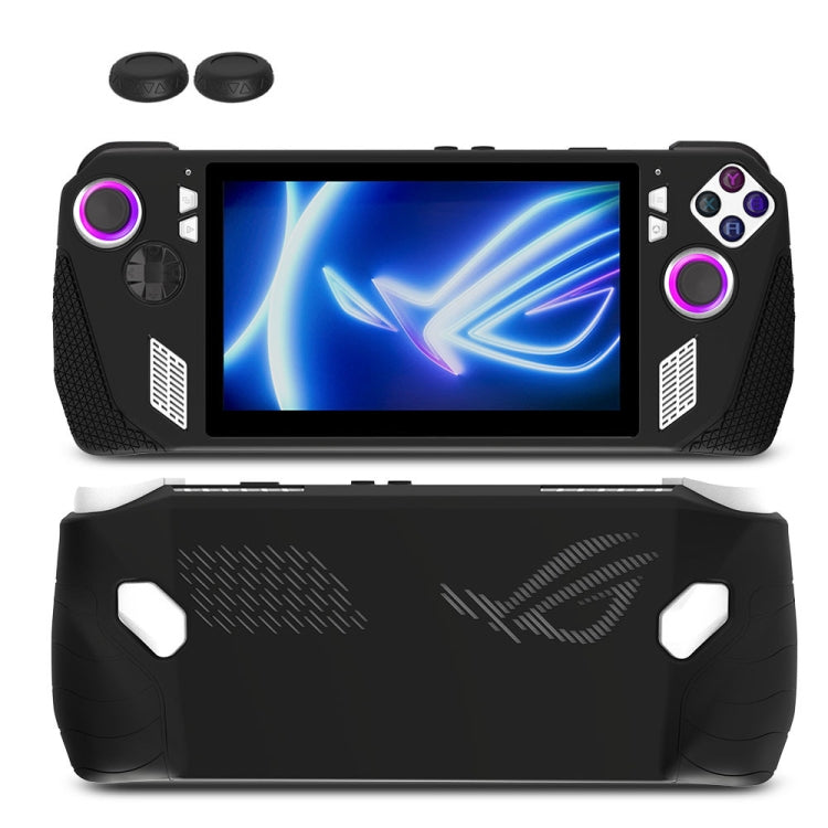 For ASUS ROG Ally Game Console Silicone Protective Cover + Button Cap Set Pocket Gaming Accessories(Black) - Cases by PMC TechLife | Online Shopping South Africa | PMC TechLife | Buy Now Pay Later Mobicred