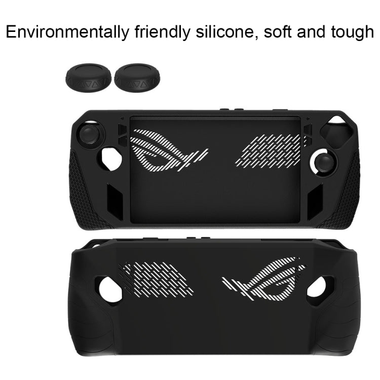 For ASUS ROG Ally Game Console Silicone Protective Cover + Button Cap Set Pocket Gaming Accessories(Black) - Cases by PMC Jewellery | Online Shopping South Africa | PMC Jewellery | Buy Now Pay Later Mobicred