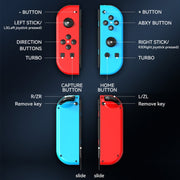 JOY-02 Gaming Left And Right Handle With RGB Lights Body Feel Bluetooth Gamepad For Switch / Switch OLED / Switch Pro / Switch Lite / Switch Joycon(Blue Red)