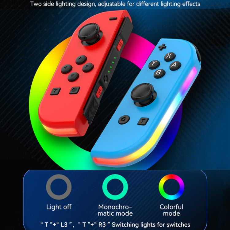 JOY-02 Gaming Left And Right Handle With RGB Lights Body Feel Bluetooth Gamepad For Switch / Switch OLED / Switch Pro / Switch Lite / Switch Joycon(Blue Red) - free shipping - PMC Jewellery - Order now!