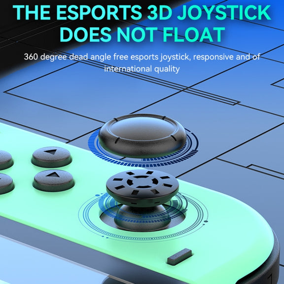 JOY-02 Gaming Left And Right Handle With RGB Lights Body Feel Bluetooth Gamepad For Switch / Switch OLED / Switch Pro / Switch Lite / Switch Joycon(Blue Red)