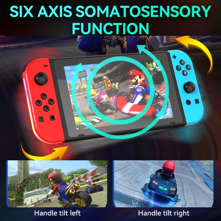 JOY-02 Gaming Left And Right Handle With RGB Lights Body Feel Bluetooth Gamepad For Switch / Switch OLED / Switch Pro / Switch Lite / Switch Joycon(Green Blue)