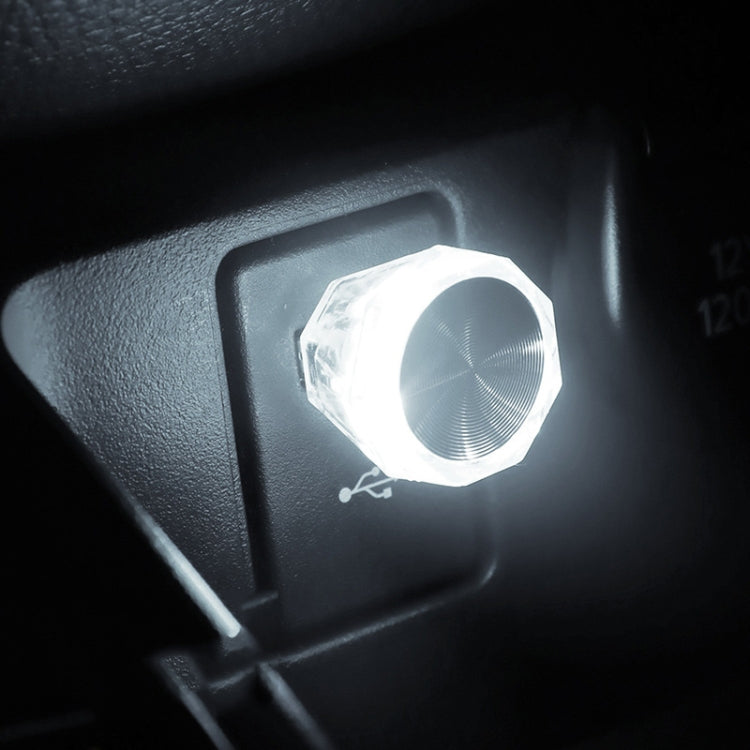 Car Diamond Model USB Ambient Light Charge-Free Plug And Play LED Decorative Lights(White Light) - Atmosphere lights by PMC TechLife | Online Shopping South Africa | PMC TechLife | Buy Now Pay Later Mobicred