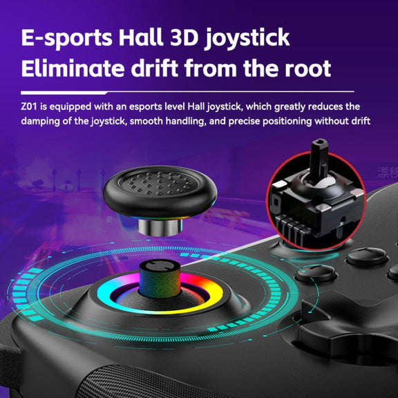 Z01 Wireless Gaming Vortex Dual Hall Body Grip For Switch / PS3 / PS4 / Adroid / IOS(White)
