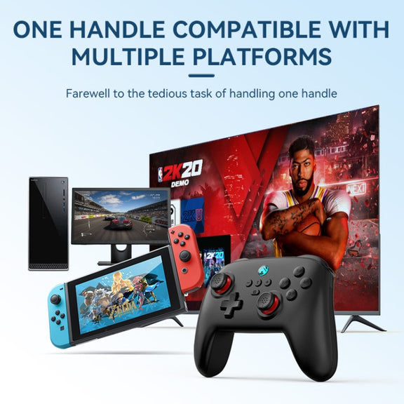 Wireless Bluetooth Gamepad With Wakeup Vibration Body Gamepad For Switch / Android / Apple / PC(Black)