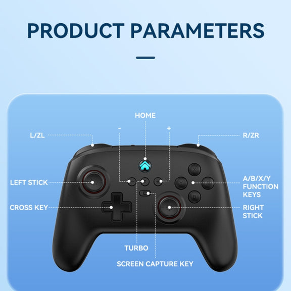 Wireless Bluetooth Gamepad With Wakeup Vibration Body Gamepad For Switch / Android / Apple / PC(Black)