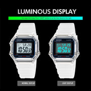 SKMEI 1698 50m Water-resistant Multifunctional Sports Square Pin Buckle Luminous Digital Watch(Black Black)