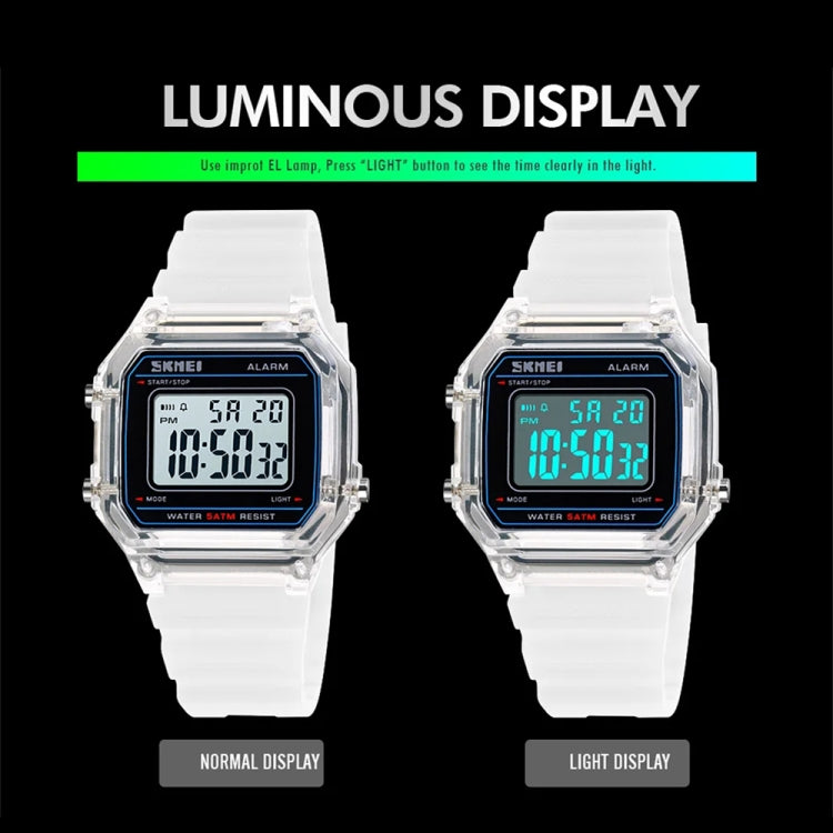 SKMEI 1698 50m Water-resistant Multifunctional Sports Square Pin Buckle Luminous Digital Watch(Black Black)