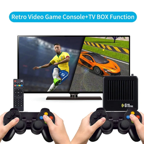 G11 PRO Game Machine TV Box Dual System HDMI HD 4K Retro Arcade, Style: 64G+Charging Handle