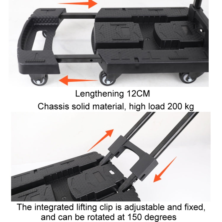Folding Hand Trolley Portable Luggage Handling Turtle Cart(Black) - free shipping - PMC Jewellery - Order now!