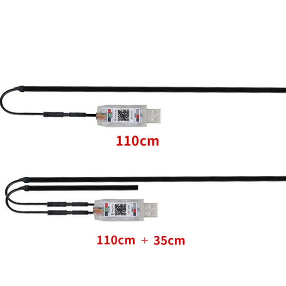 Car Interior Fiber Optic Cold Light RGB Ambient Lamp Center Phantom Footwell Atmosphere Lights, Style: One To Two 110cm+35cm(Colorful Double Control)