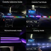 Car Interior Fiber Optic Cold Light RGB Ambient Lamp Center Phantom Footwell Atmosphere Lights, Style: One To One 110cm(Colorful Double Control)
