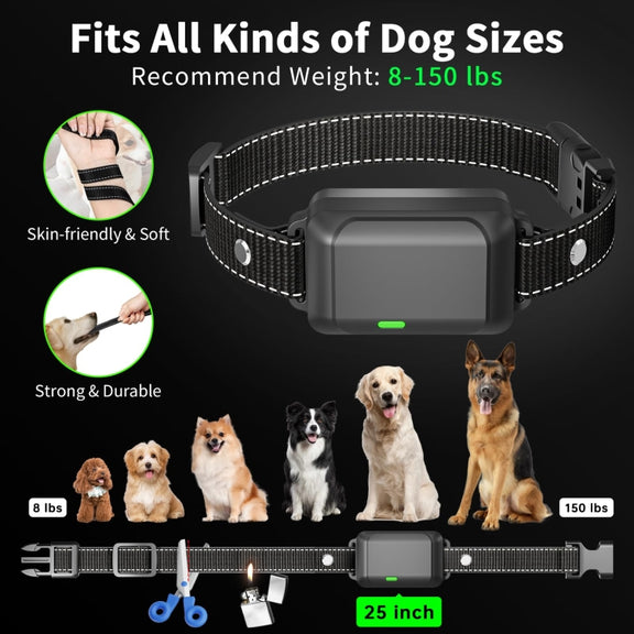Color Screen Remote Control Pet Electric Shock Circular Dog Trainer(Black)