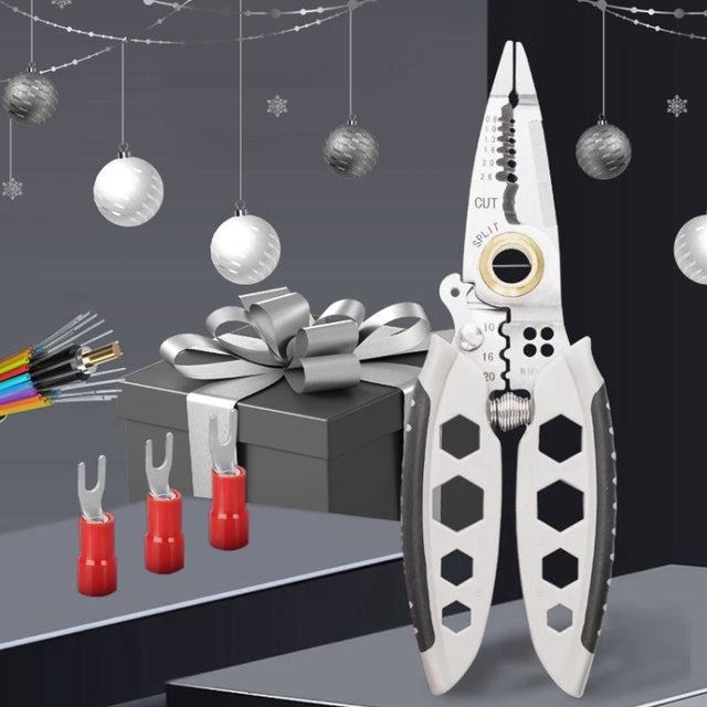 7-inch Multipurpose Wire Stripper With 6 Sizes of Hex Holes(Steel Color)