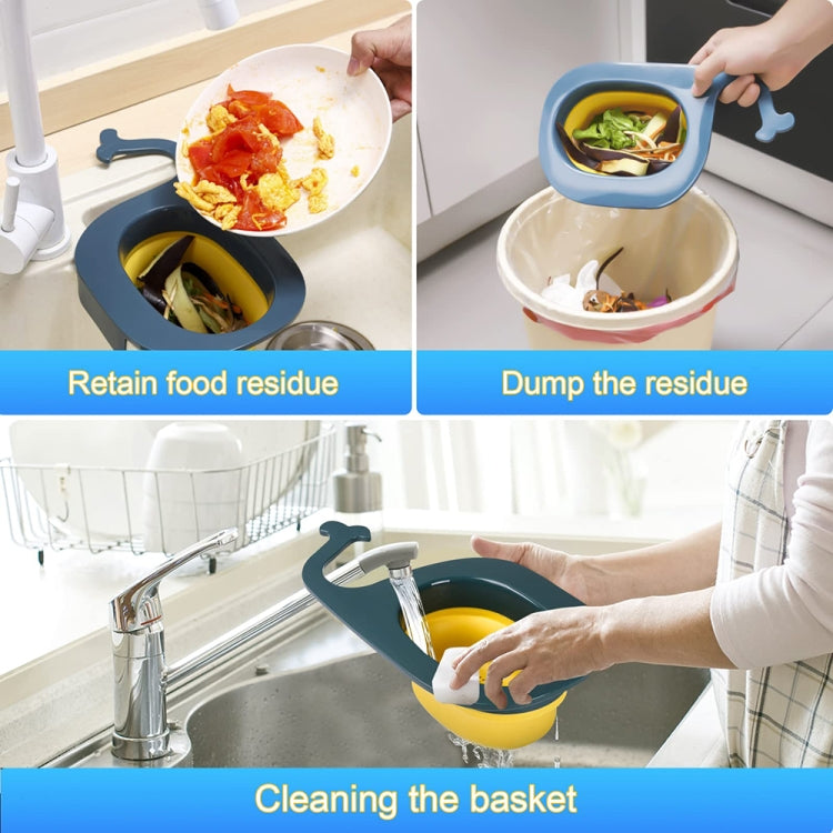 Multifunctional Whale-shaped Foldable Kitchen Fruit and Vegetable Draining Basket(Yellow Blue) - Filters by PMC TechLife | Online Shopping South Africa | PMC TechLife | Buy Now Pay Later Mobicred