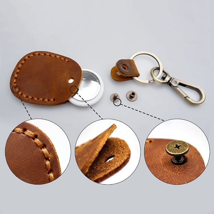 For AirTag Locator Leather Case Access Card with Keychain(Black) - Key Chain Series by PMC Jewellery | Online Shopping South Africa | PMC Jewellery