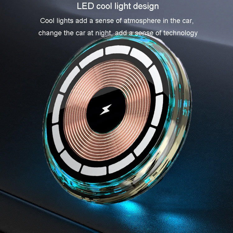 For iPhone Magsafe Magnetic Car Wireless Charger Phone Holder Light Emitting Wireless Charger, Style: Ice Blue Breathe Light - Wireless Charger Holders by PMC TechLife | Online Shopping South Africa | PMC TechLife | Buy Now Pay Later Mobicred