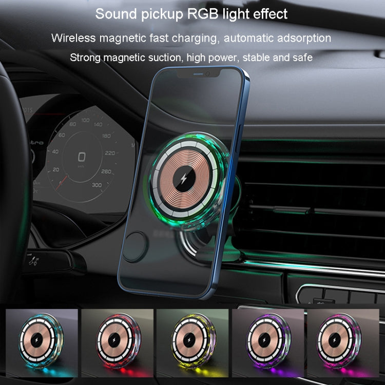 For iPhone Magsafe Magnetic Car Wireless Charger Phone Holder Light Emitting Wireless Charger, Style:  Pickup RGB Light - free shipping - PMC TechLife - Order now!