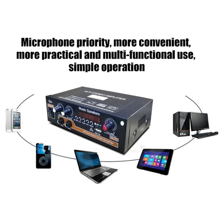 Bluetooth Built-in Recording Microphone USB Flash Drive Digital Dual-purpose Power Amplifier(EU Plug 220V) - free shipping - PMC TechLife - Order now!