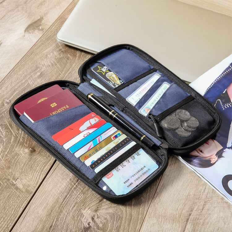 RFID Anti-Theft Certificate Storage Package Oxford Cloth Handheld Travel Passport Card Bag(Black) - Antimagnetic RFID Package by PMC TechLife | Online Shopping South Africa | PMC TechLife