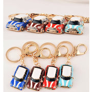 Mini Car Keychain Pendant Toy Beetle Car Gift, Color: Dark Red