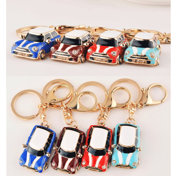 Mini Car Keychain Pendant Toy Beetle Car Gift, Color: Lake Blue