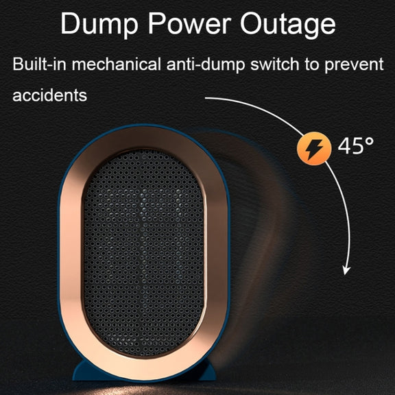 Small Desktop Electric Heater Home PTC Instant Energy-saving Heater, Spec: UK Plug(Green)